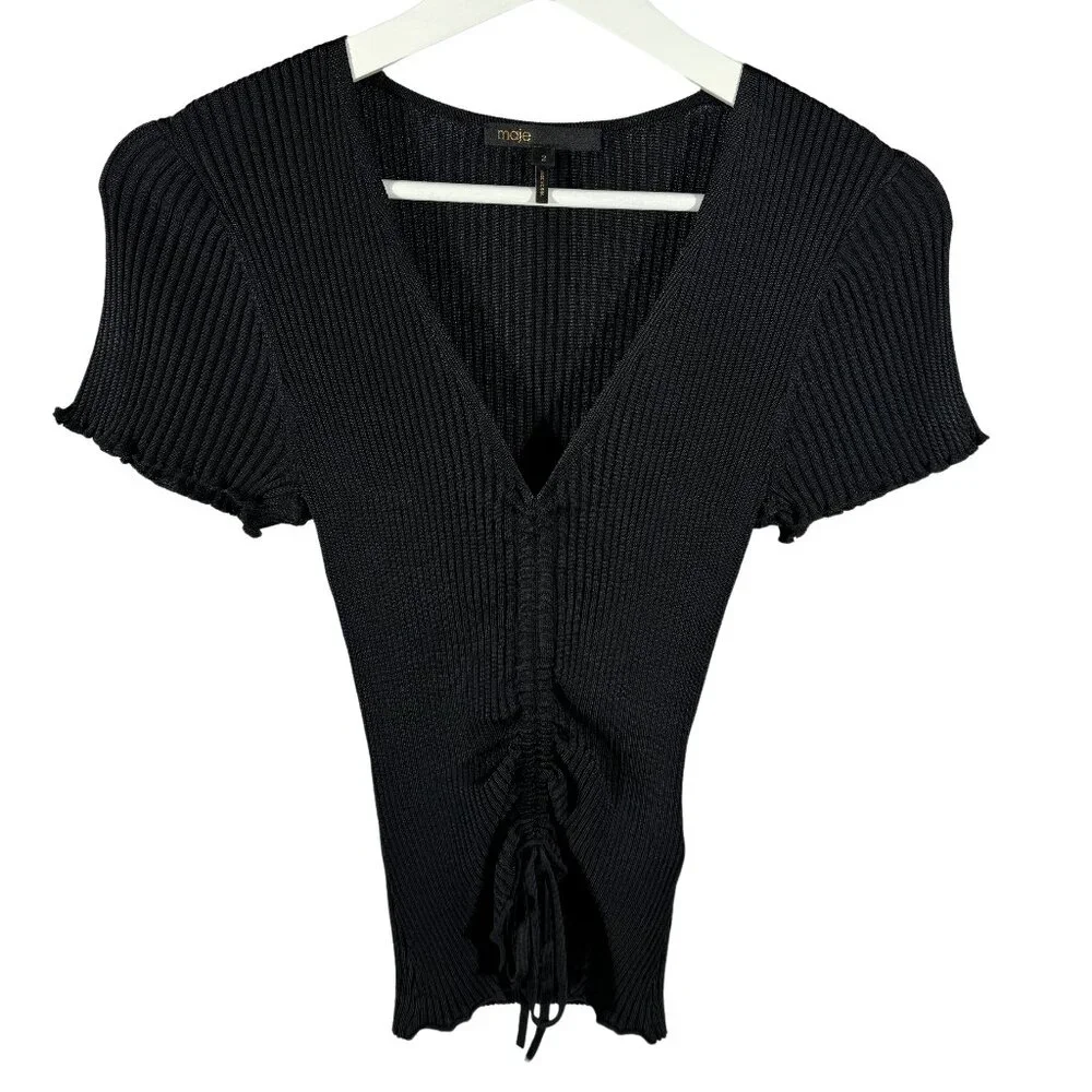 Maje Ribbed Top - Picture 1 of 2